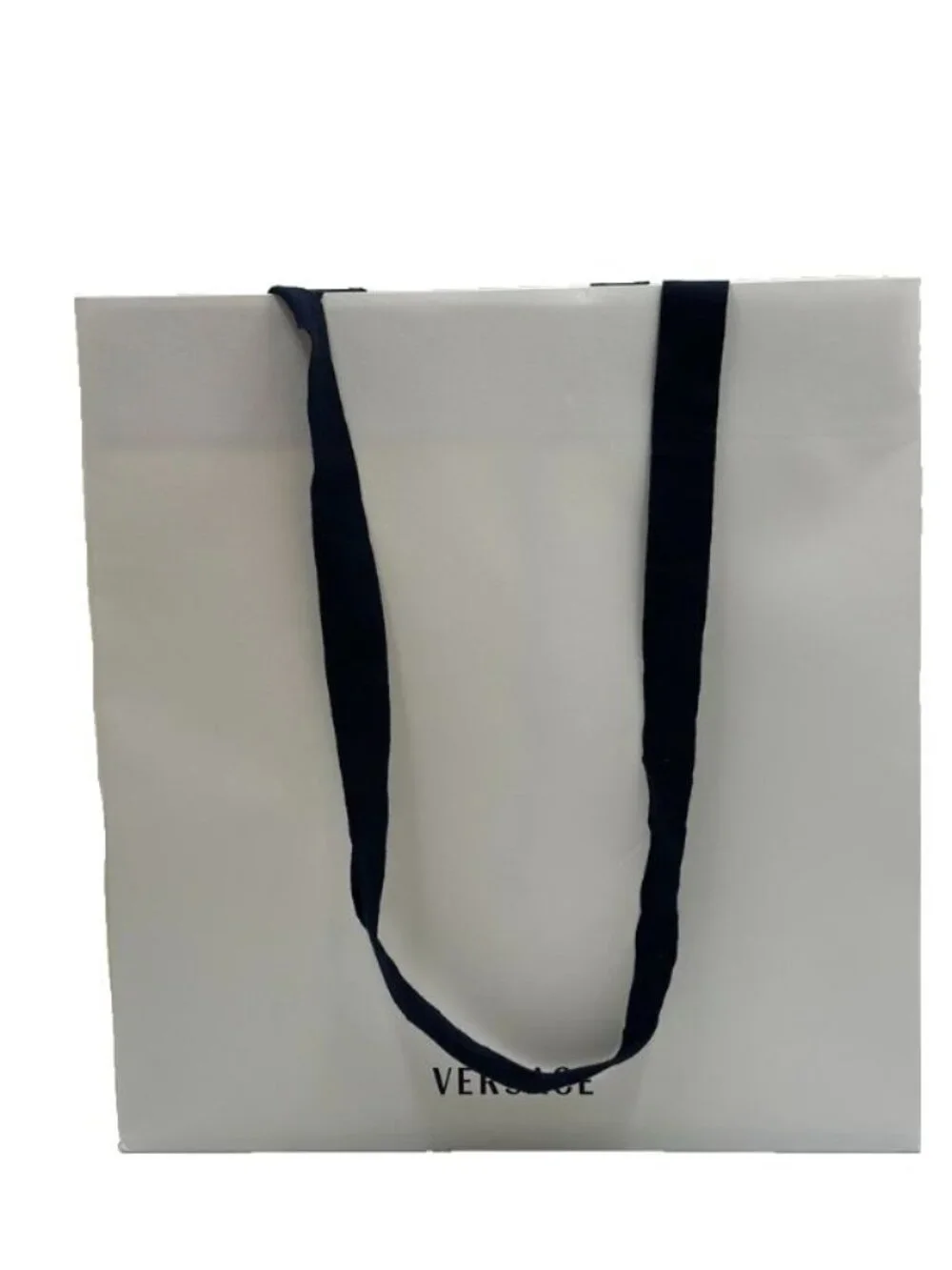Authentic Versace Large Shopping Gift Bag White Gold Medusa Logo 14x12x6
